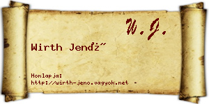 Wirth Jenő névjegykártya